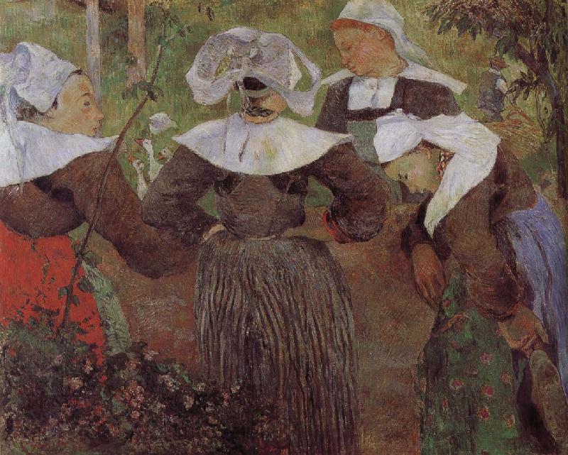 Paul Gauguin Four women dancing Brittany Spain oil painting art